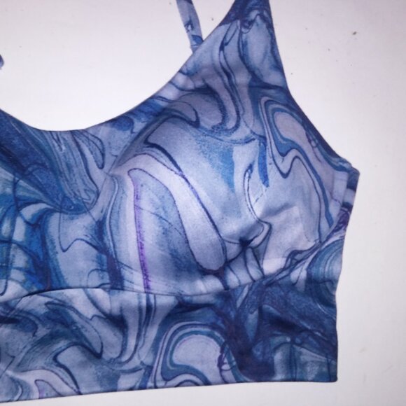 Victoria Secret Sports Bra Allegro Blue Purple Abstract Lightly Lined Lightweigh - Picture 15 of 16